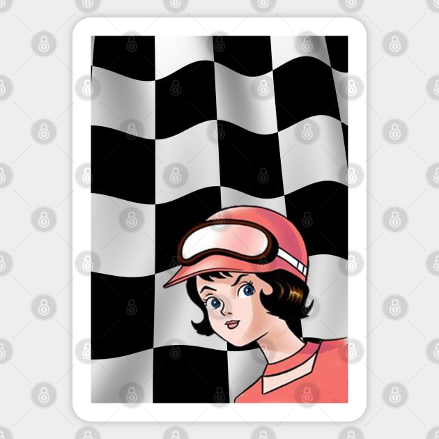 Trixie Speed Racer Checkered Flag! Sticker by drquest